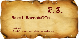 Rozsi Barnabás névjegykártya