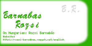 barnabas rozsi business card